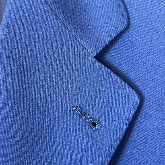 Luciano Carreli Angelico Italian Wool Blazer Sport Coat Royal Blue Mens 3 Button - Picture 4 of 16